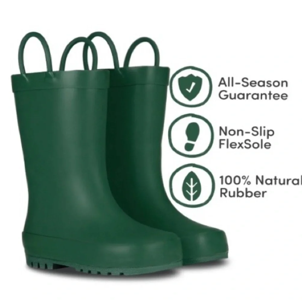 Lone Cone Children's Tall Green Rubber Rain Boots Size 13